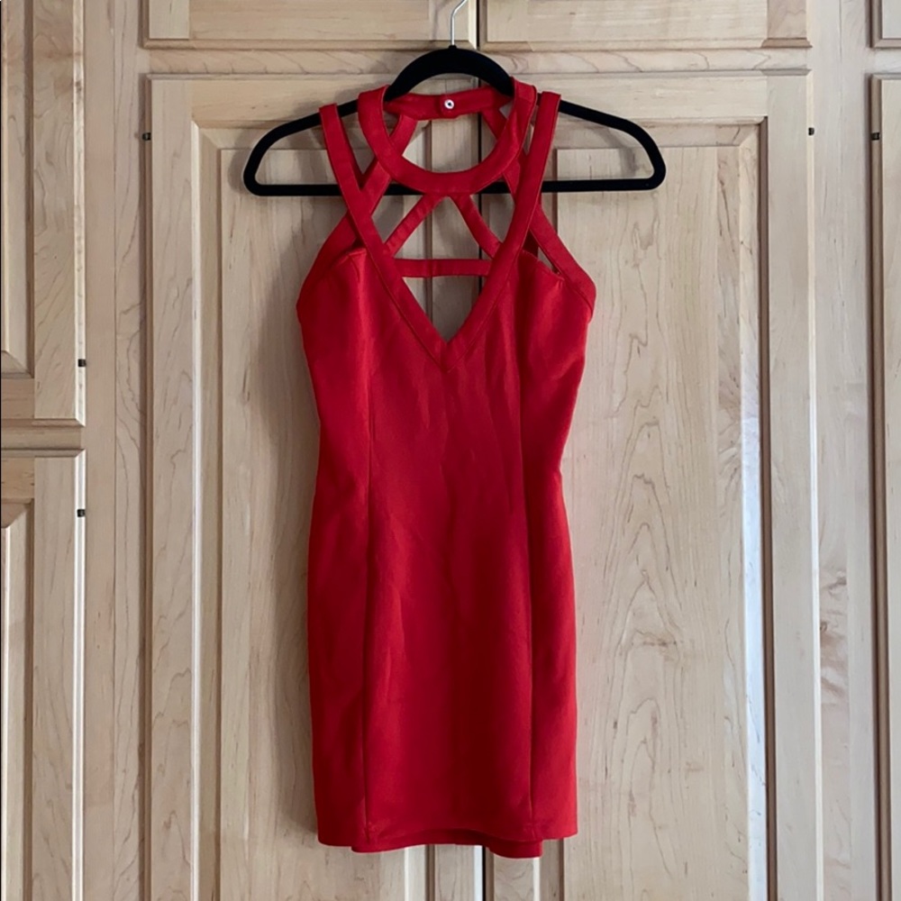 Red Strappy Dress Size Small
